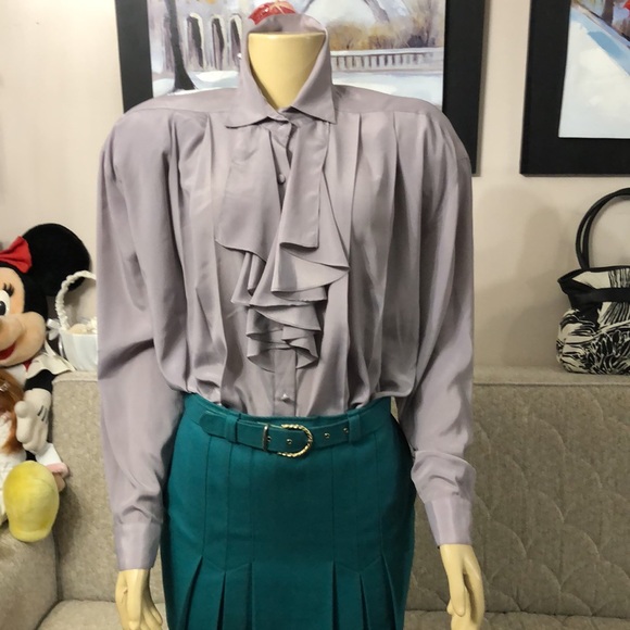 🌺VINTAGE KRISTINA ALEXANDER BLOUSE SIZE 10 - Picture 4 of 12